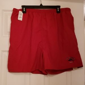 Mens red swim trunks